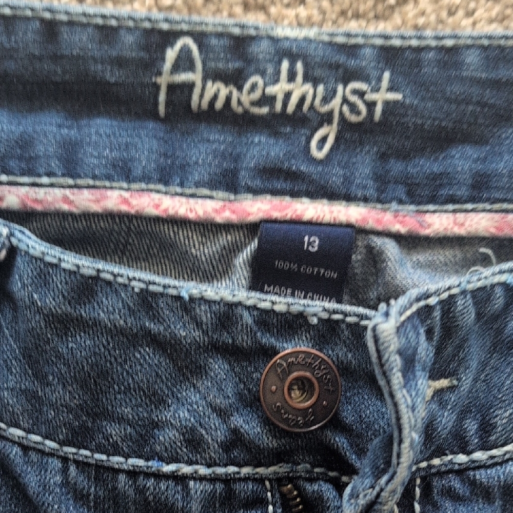 Amethyst Jeans Blue Denim with Contrast Stitching